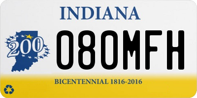 IN license plate 080MFH