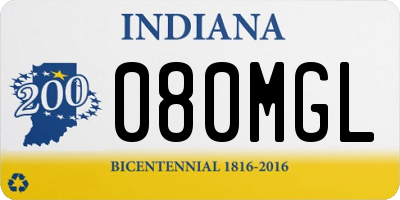 IN license plate 080MGL