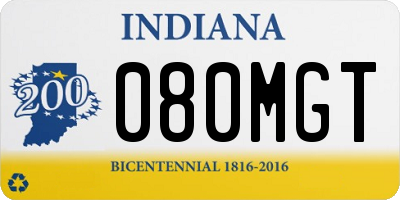 IN license plate 080MGT