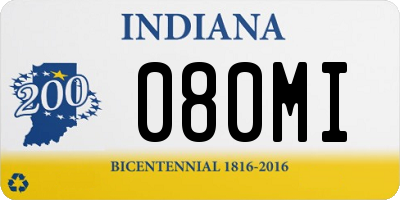 IN license plate 080MI