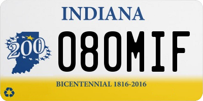 IN license plate 080MIF