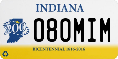 IN license plate 080MIM