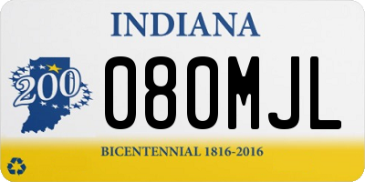 IN license plate 080MJL