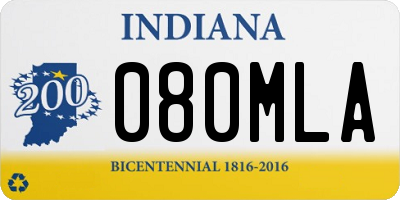 IN license plate 080MLA