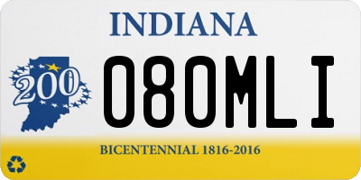 IN license plate 080MLI