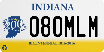 IN license plate 080MLM