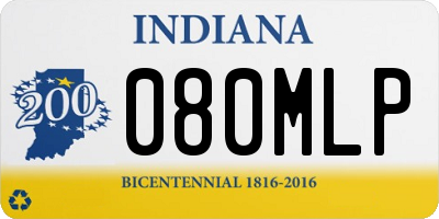 IN license plate 080MLP
