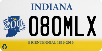 IN license plate 080MLX