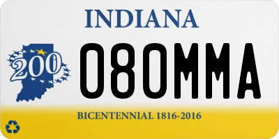 IN license plate 080MMA