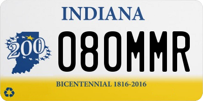 IN license plate 080MMR