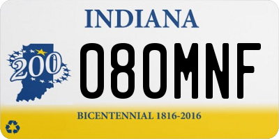 IN license plate 080MNF