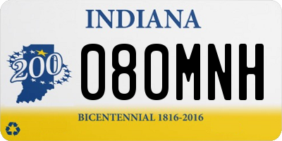 IN license plate 080MNH