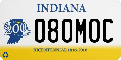 IN license plate 080MOC