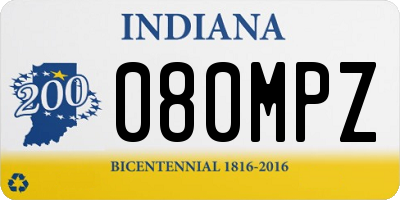 IN license plate 080MPZ