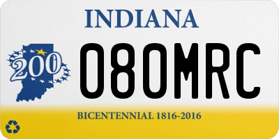 IN license plate 080MRC