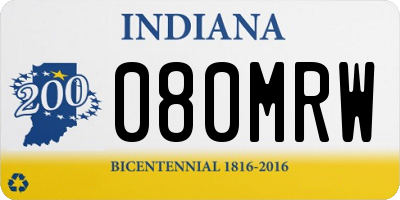 IN license plate 080MRW