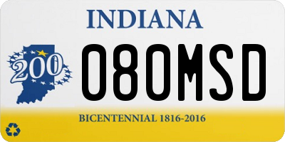 IN license plate 080MSD