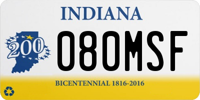 IN license plate 080MSF