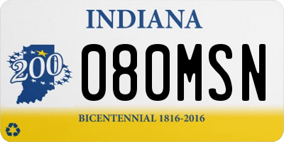IN license plate 080MSN