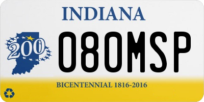 IN license plate 080MSP