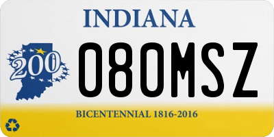 IN license plate 080MSZ