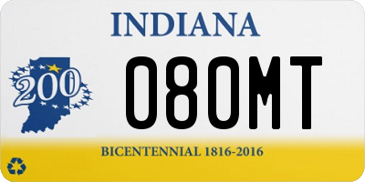 IN license plate 080MT