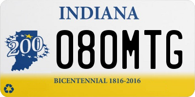 IN license plate 080MTG