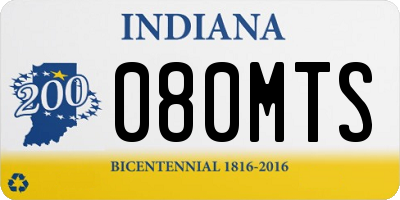 IN license plate 080MTS