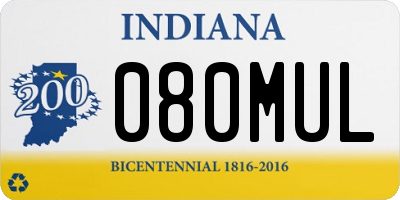 IN license plate 080MUL