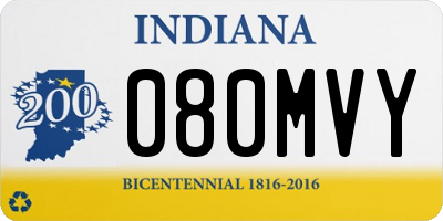 IN license plate 080MVY