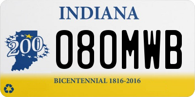 IN license plate 080MWB