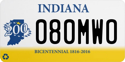 IN license plate 080MWO