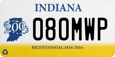 IN license plate 080MWP