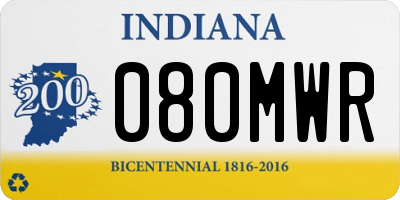 IN license plate 080MWR