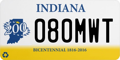 IN license plate 080MWT