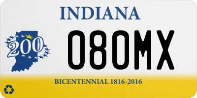 IN license plate 080MX