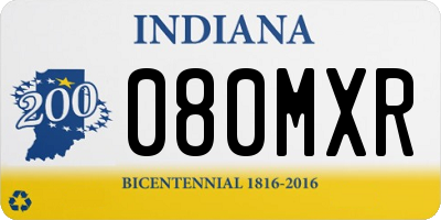IN license plate 080MXR