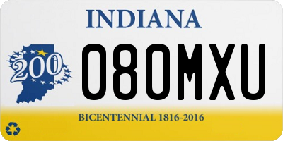 IN license plate 080MXU