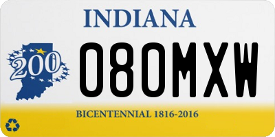 IN license plate 080MXW