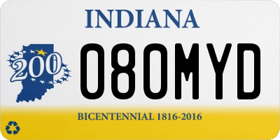 IN license plate 080MYD