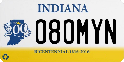 IN license plate 080MYN