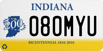 IN license plate 080MYU