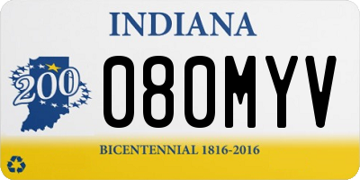 IN license plate 080MYV