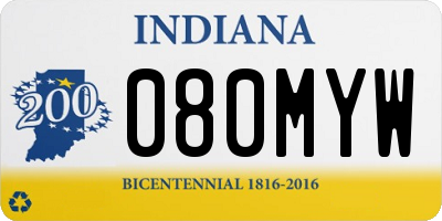 IN license plate 080MYW