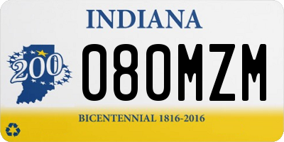 IN license plate 080MZM