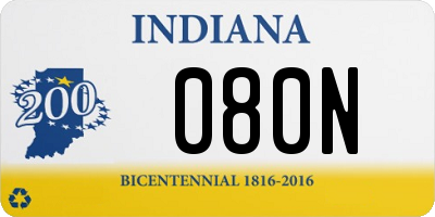 IN license plate 080N