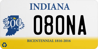 IN license plate 080NA
