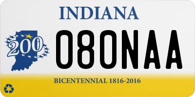 IN license plate 080NAA