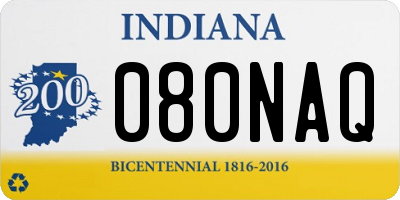 IN license plate 080NAQ