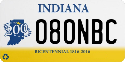 IN license plate 080NBC